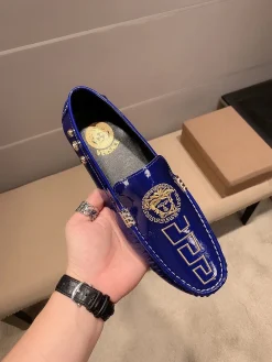 Alternative view of VERSACE Flats & Loafers Patent Leather (Blue-Gold) EU37-47 B0020260603355599