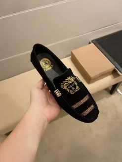 Alternative view of VERSACE Flats & Loafers Suede (Black-Gold) EU37-47 B0020260603355899