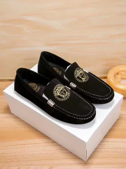 VERSACE Flats & Loafers Suede (Black-Gold) EU37-47 B0020260603355999