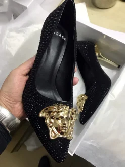 VERSACE Pumps & Heels Crystal-Embellished (Black-Gold) EU35-42 A9020260603357199