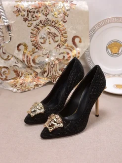 Alternative view of VERSACE Pumps & Heels Crystal-Embellished (Black-Gold) EU35-42 A9020260603357199