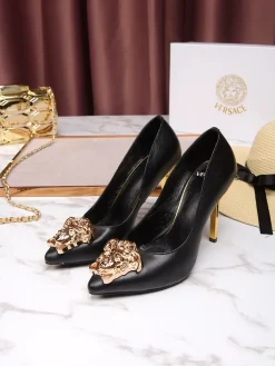 VERSACE Pumps & Heels Leather (Black-Gold) EU35-42 A9020260603356199