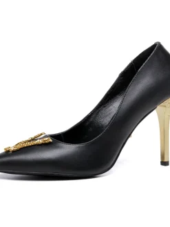 VERSACE Pumps & Heels Leather (Black-Gold) EU35-42 A9020260603357599
