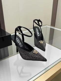 Alternative view of VERSACE Pumps & Heels Leather-Crystal (Black-Gold) EU35-42 B0020260603358499