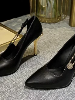 Alternative view of VERSACE Pumps & Heels Leather (White-Black) EU35-42 A9020260603356699