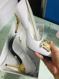 VERSACE Pumps & Heels Leather (White-Gold-Black) EU35-42 A9020260603356499