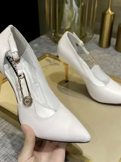 VERSACE Pumps & Heels Leather (White-Gold) EU35-42 A9020260603357099