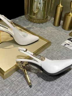VERSACE Pumps & Heels Leather (White-Gold) EU35-42 A9020260603358199