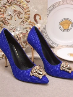 VERSACE Pumps & Heels Rhinestone (Blue-Gold) EU35-42 A9020260603358399
