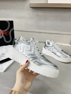 VERSACE Sneakers & Trainers Leather (Silver-White) EU39-46 B90202606033321129