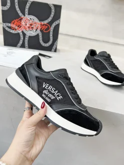VERSACE Sneakers & Trainers Leather-Suede (Black-White) EU39-46 B80202606033592129