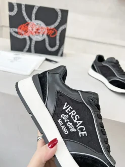 Alternative view of VERSACE Sneakers & Trainers Leather-Suede (Black-White) EU39-46 B80202606033592129