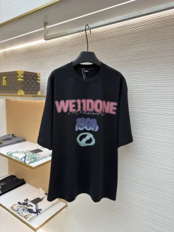 WE11DONE T-shirts & Vests Cotton (Black-Pink-Blue) S-XL A2020260613099579