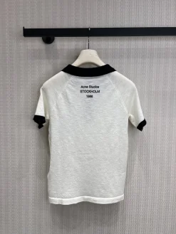 Alternative view of ACNE STUDIOS Shirts & Polos Knit (White-Black) S-L A65202607050485