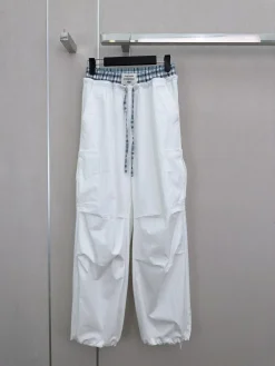 ACNE STUDIOS Trousers & Shorts Cotton (White-Blue) S-L A85202607050019