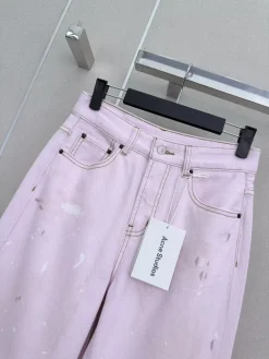 Alternative view of ACNE STUDIOS Trousers & Shorts Denim (Pink) S-L A95202607050022