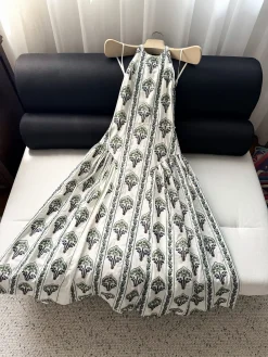 AGUA BY AGUA BENDITA Skirts & Dresses Embroidered Fabric (White-Green-Brown) S-XL A020202607050037