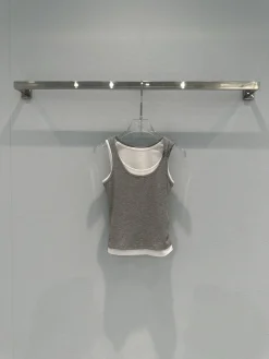 ANN ANDELMAN Clothing Stretch Cotton (Gray-White) S-L A80202607050574
