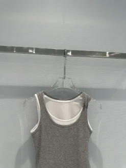 Alternative view of ANN ANDELMAN Clothing Stretch Cotton (Gray-White) S-L A80202607050574