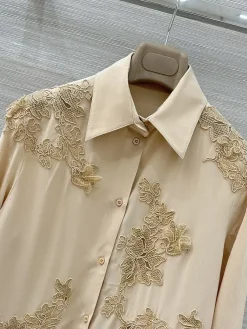 Alternative view of ANN DEMEULEMEESTER Shirts & Polos Silk (Beige) S-L F15202607052489