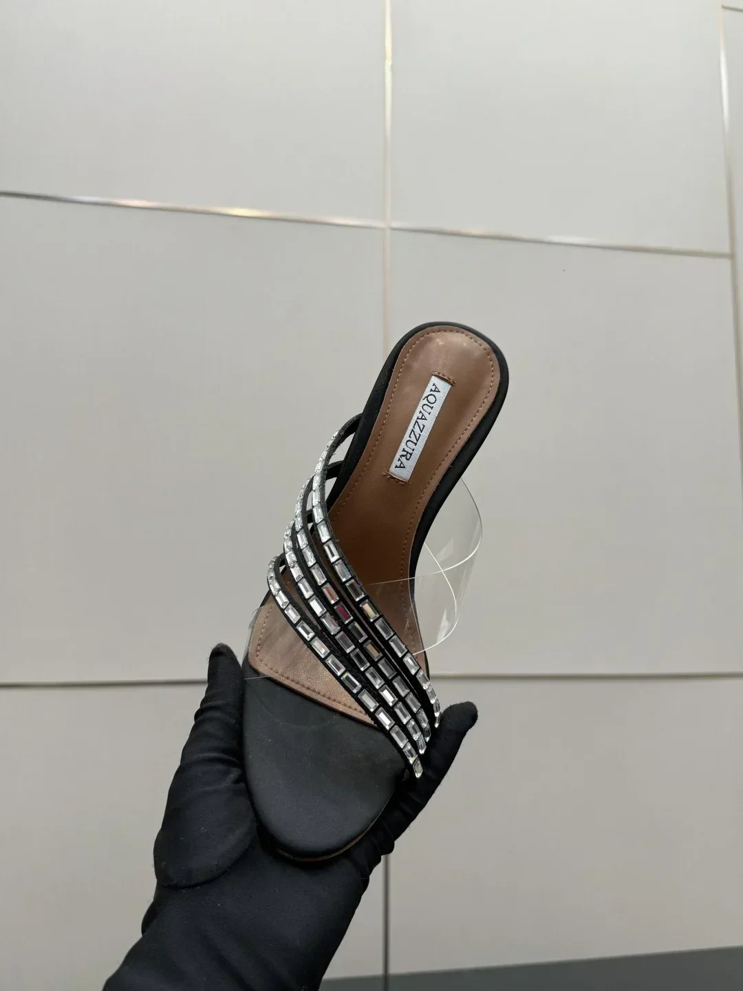AQUAZZURA Sandals & Mules Satin PVC (Black-Clear) EU35-43 B43202607050063 - Image 6