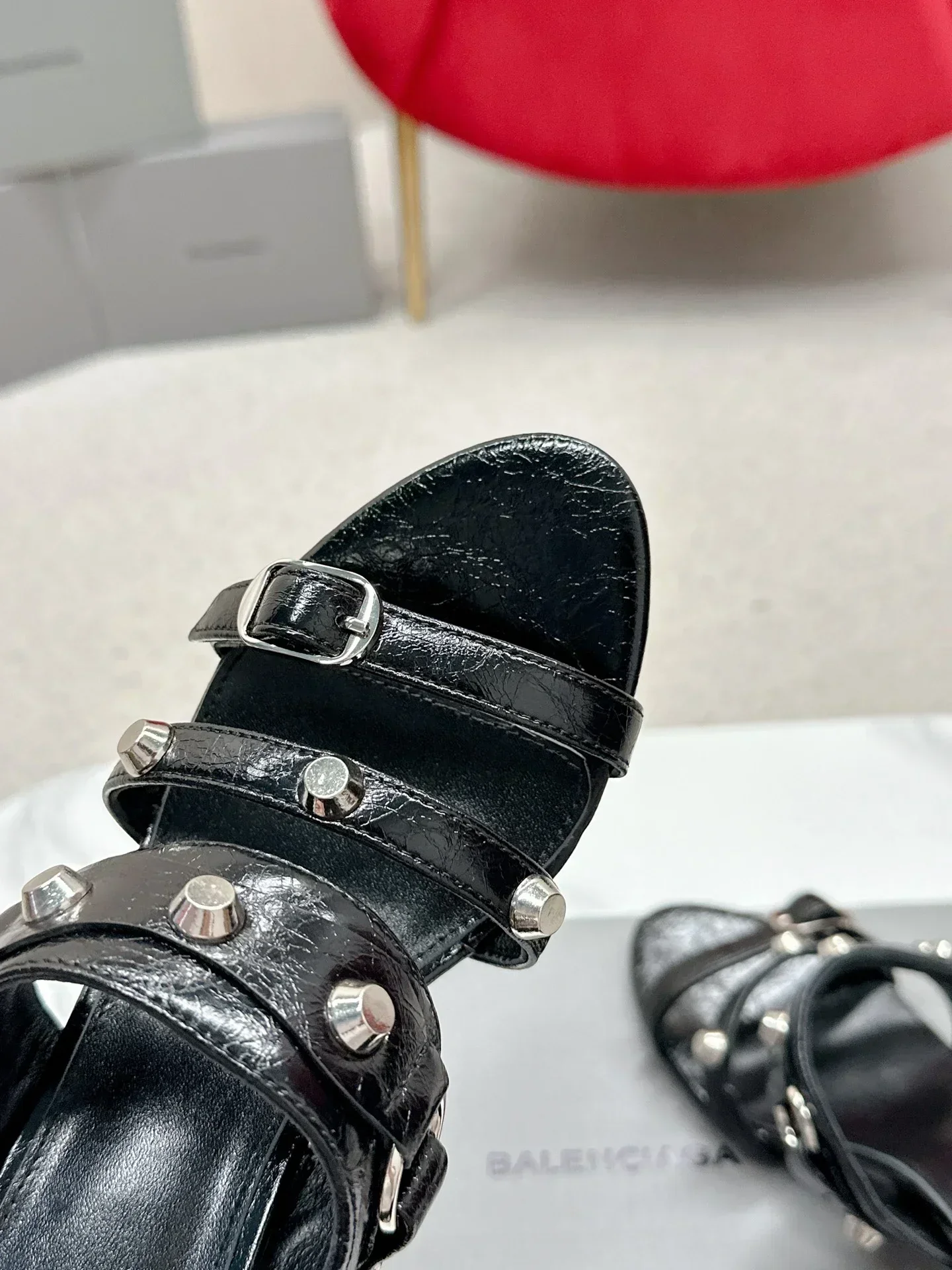 BALENCIAGA Sandals & Mules Patent Leather (Black) EU35-39 B90202607050074 - Image 7