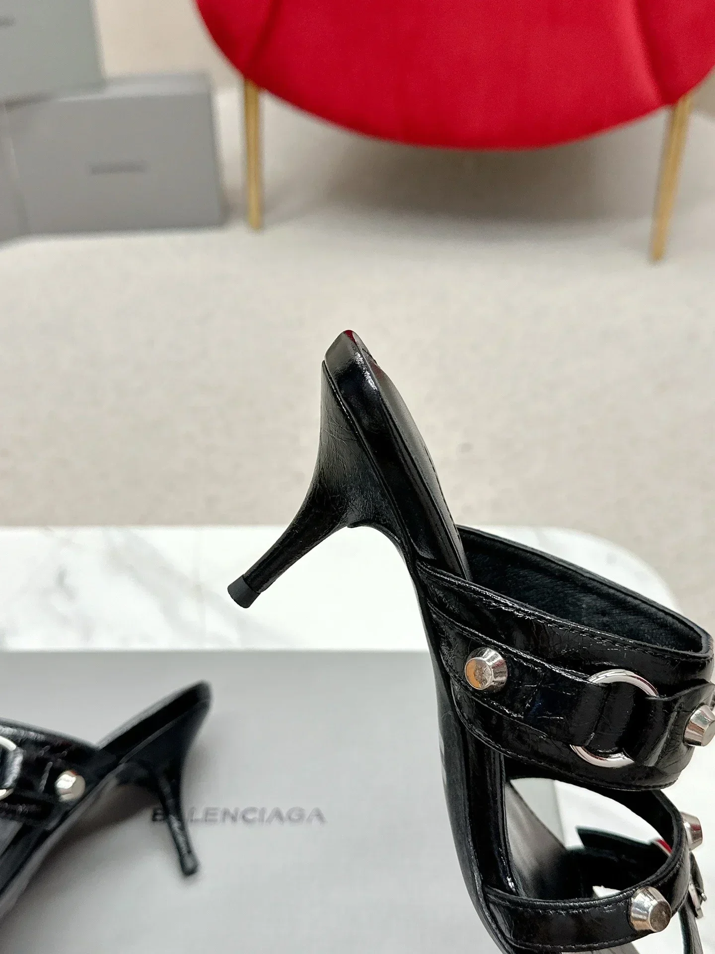 BALENCIAGA Sandals & Mules Patent Leather (Black) EU35-39 B90202607050074 - Image 8