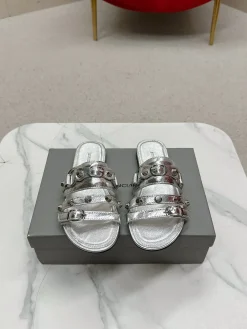 BALENCIAGA Slides & Slippers Metallic Leather (Silver) EU35-39 C00202607051473