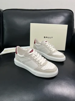 BALLY Sneakers & Trainers Calfskin Suede (White-Burgundy) EU39-44 C90202607050087