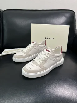 Alternative view of BALLY Sneakers & Trainers Calfskin Suede (White-Burgundy) EU39-44 C90202607050087