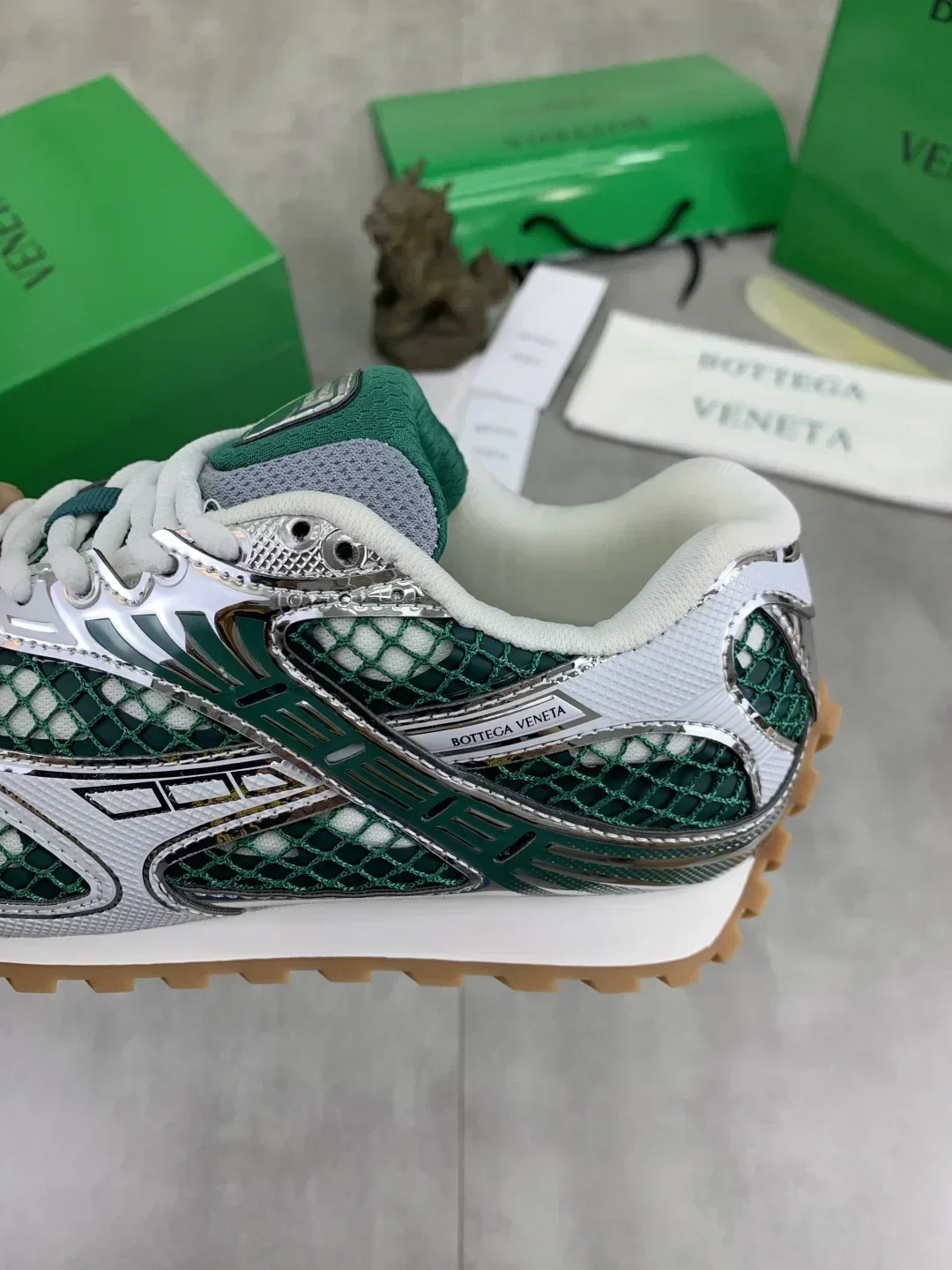 BOTTEGA VENETA Sneakers & Trainers Mesh Leather (Green-Silver-White) EU35-45 B40202607051015 - Image 4