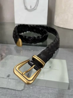 Alternative view of BRUNELLO CUCINELLI Belts Braided Leather (Black) A90202607050036