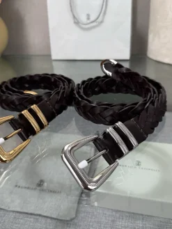 BRUNELLO CUCINELLI Belts Braided Leather (Brown) A90202607050025