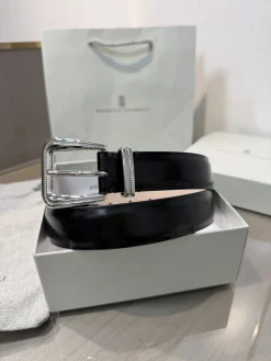 Alternative view of BRUNELLO CUCINELLI Belts Calf Leather (Black) A90202607050027