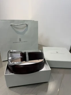 Alternative view of BRUNELLO CUCINELLI Belts Calf Leather (Burgundy) A90202607050030