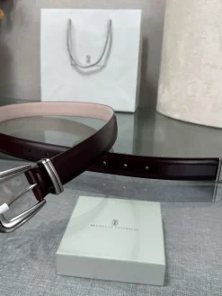 Alternative view of BRUNELLO CUCINELLI Belts Calfskin Leather (Black-Brown) A90202607050031