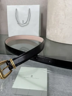 Alternative view of BRUNELLO CUCINELLI Belts Calfskin Leather (Black-Brown) A90202607050033