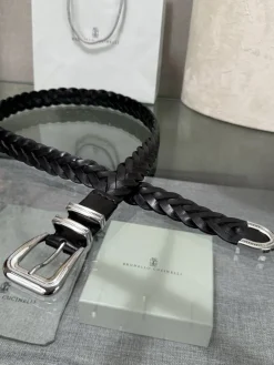 Alternative view of BRUNELLO CUCINELLI Belts Lambskin (Black) A90202607050026