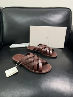 BRUNELLO CUCINELLI Slides & Slippers Calfskin Leather (Brown) EU39-44 C70202607050107