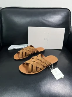 Alternative view of BRUNELLO CUCINELLI Slides & Slippers Suede Leather (Brown) EU39-44 C50202607050105