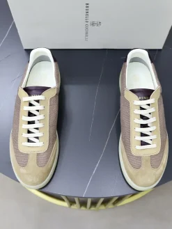 BRUNELLO CUCINELLI Sneakers & Trainers Calfskin Suede (Beige-Brown-White) EU39-44 B90202607051452