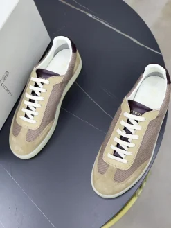 Alternative view of BRUNELLO CUCINELLI Sneakers & Trainers Calfskin Suede (Beige-Brown-White) EU39-44 B90202607051452