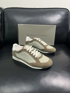 BRUNELLO CUCINELLI Sneakers & Trainers Suede-Calfskin (Brown-Beige-White) EU39-44 C20202607050102