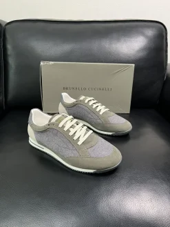 BRUNELLO CUCINELLI Sneakers & Trainers Suede Canvas (Gray-White) EU39-44 C20202607050101