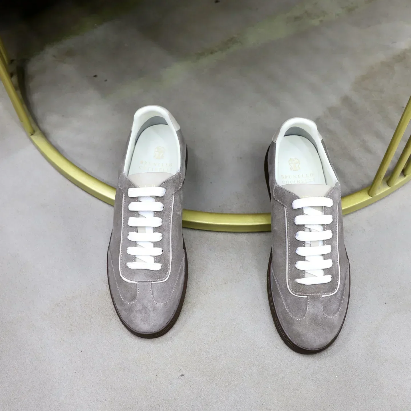 BRUNELLO CUCINELLI Sneakers & Trainers Suede (Grey-White-Brown) B90202607051448 - Image 3