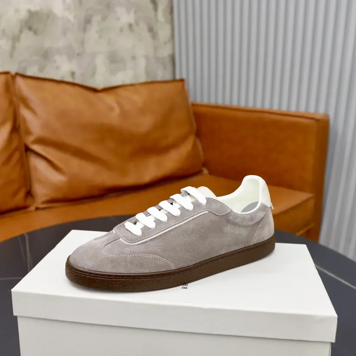 BRUNELLO CUCINELLI Sneakers & Trainers Suede (Grey-White-Brown) B90202607051448 - Image 4