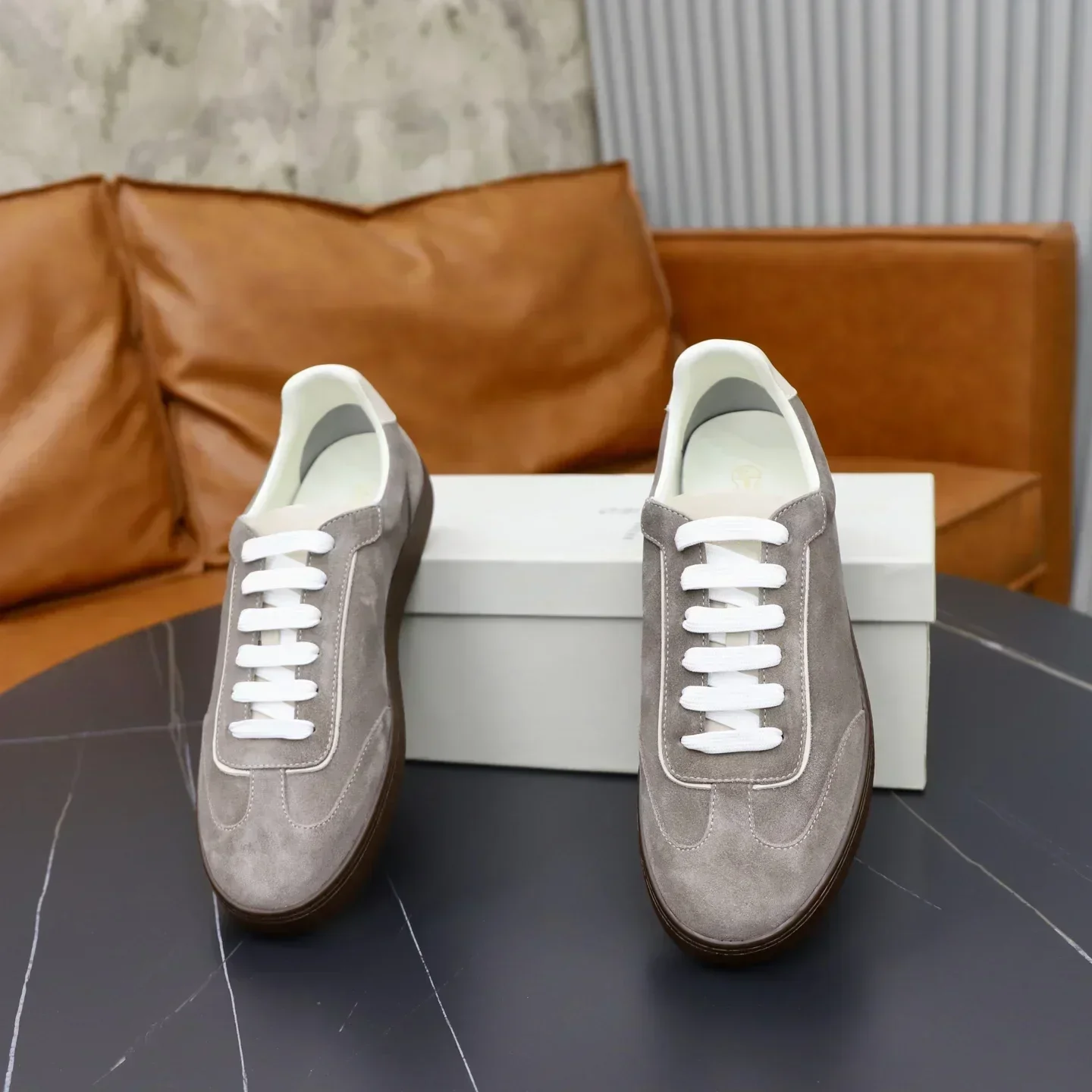 BRUNELLO CUCINELLI Sneakers & Trainers Suede (Grey-White-Brown) B90202607051448 - Image 6