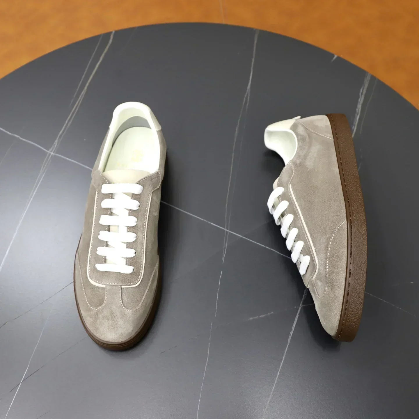 BRUNELLO CUCINELLI Sneakers & Trainers Suede (Grey-White-Brown) B90202607051448 - Image 7