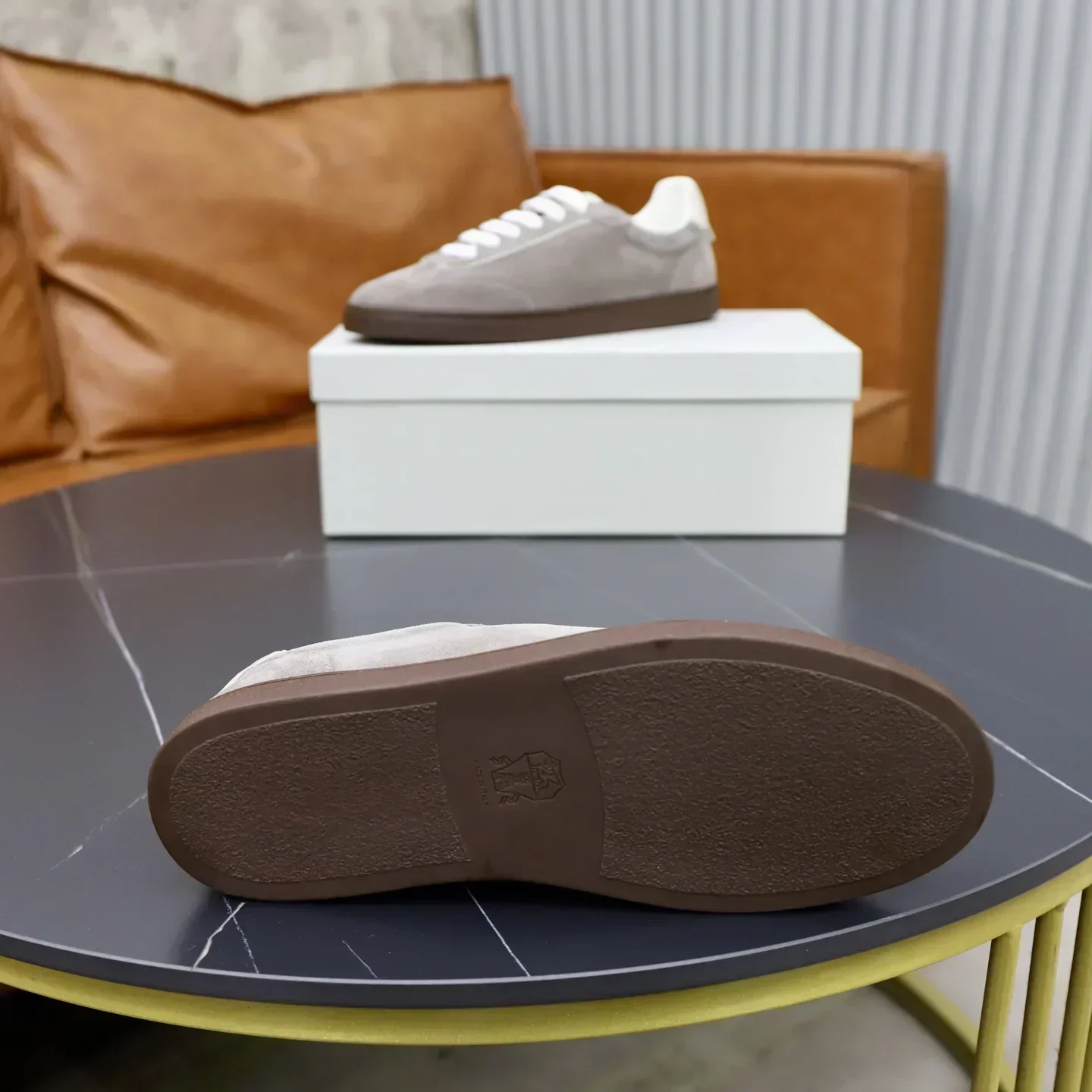 BRUNELLO CUCINELLI Sneakers & Trainers Suede (Grey-White-Brown) B90202607051448 - Image 9