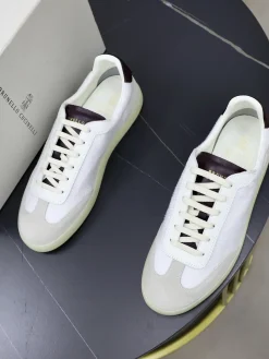 Alternative view of BRUNELLO CUCINELLI Sneakers & Trainers Suede Leather (White-Brown) EU39-44 B90202607051449